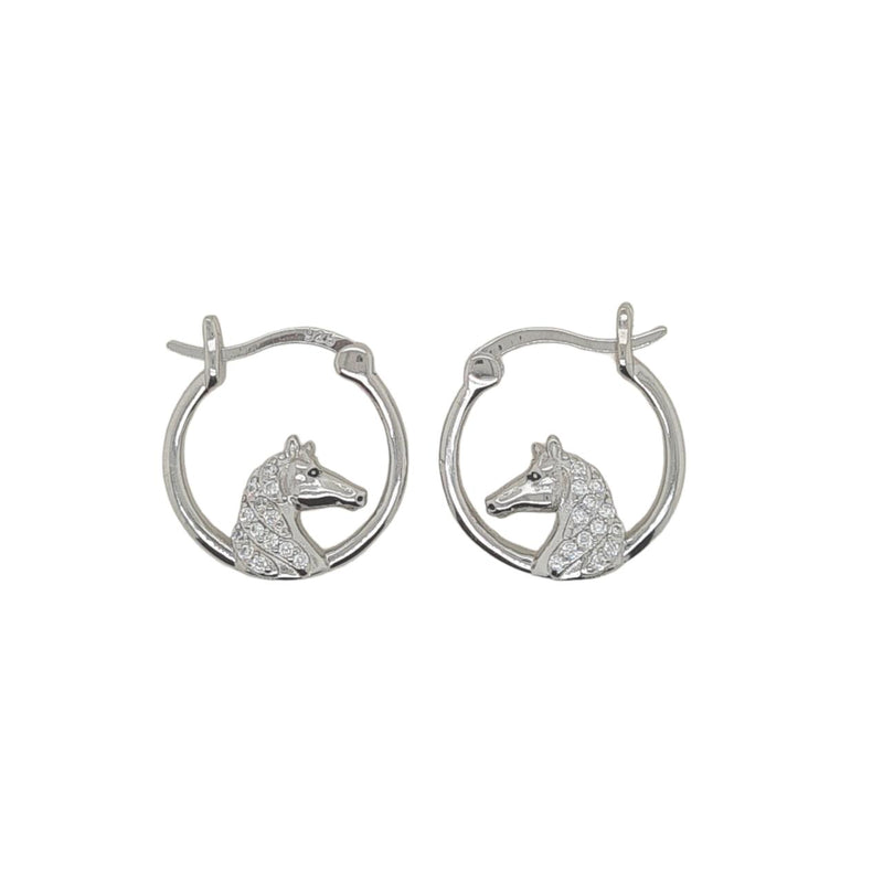 SS CZ SET HORSESHOE EARRINGS