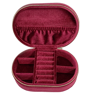 BURGUNDY OVAL JEWEL BOX