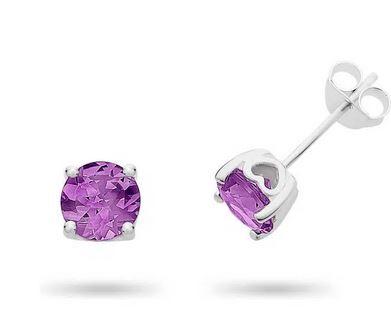 STERLING SILVER AMETHYST EARRINGS