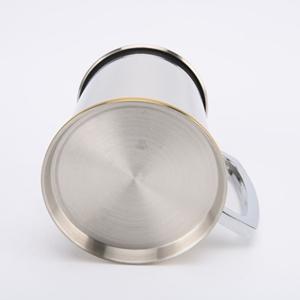 S STEEL TANKARD WITH GOLD BASE