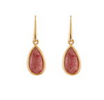 SS/GP STRAWBERRY QUARTZ EARRINGS