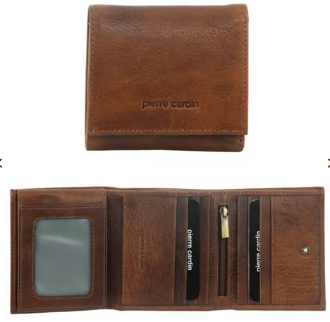 PIERRE CARDIN COGNAC WALLET