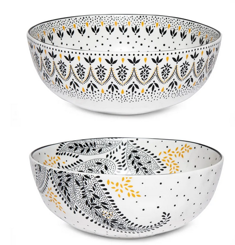 SARA MILLER - NOIR MANDALA SET OF 2 BOWLS