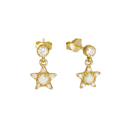 SS / GP TINY STAR DROP EARRING