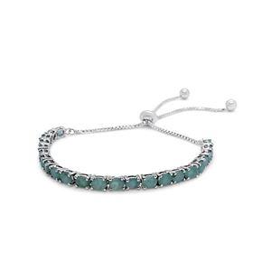 SS EMERALD LARIAT BRACELET