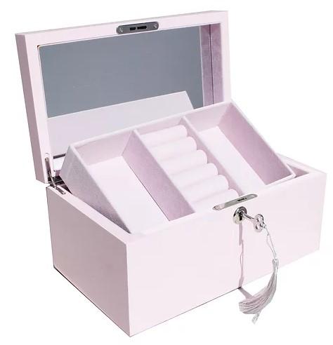 PINK WOODEN JEWELLERY BOX