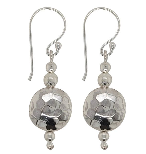 HAMMERED PATTERN SILVER DROP
