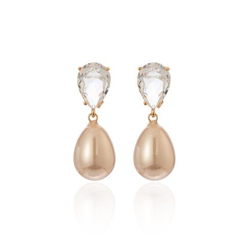 OPAQUE CRYSTAL WITH IMI PEARL EARRINGS