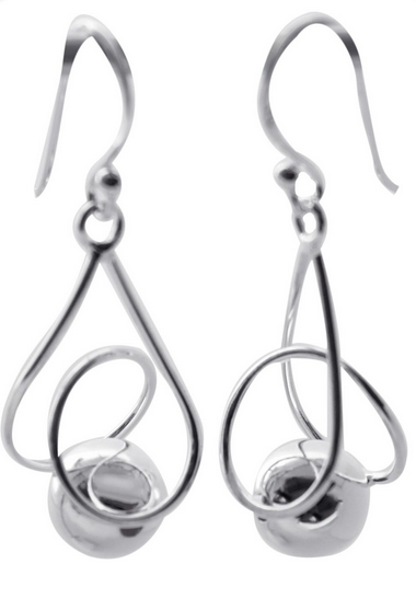SS TWIST BALL EARRINGS