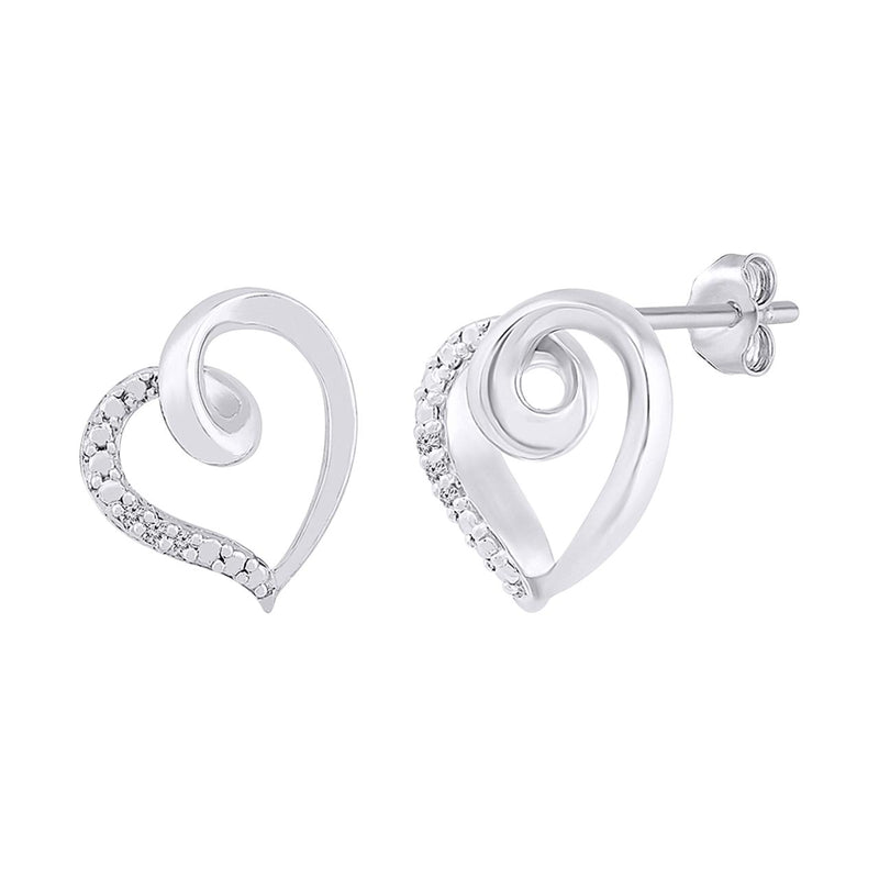 10CT WHITE GOLD DIAMOND HEART EARRINGS