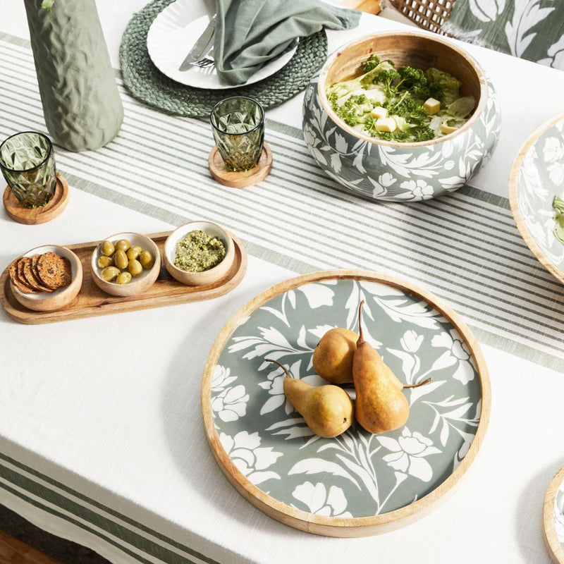 JASMINE ROUND SERVING TRAY - FOREST