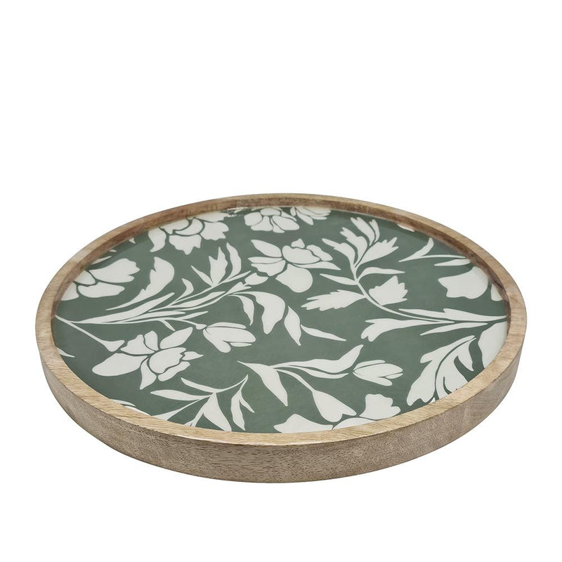 JASMINE ROUND SERVING TRAY - FOREST