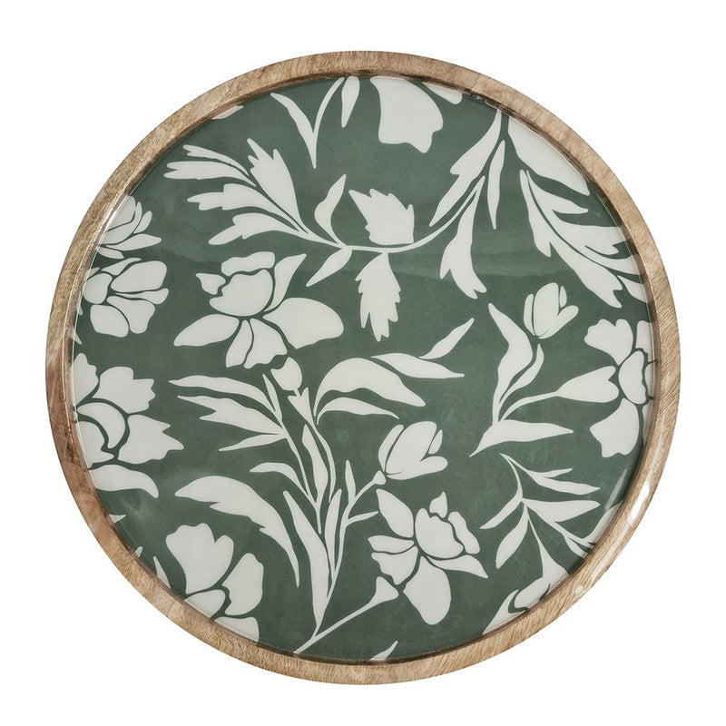 JASMINE ROUND SERVING TRAY - FOREST