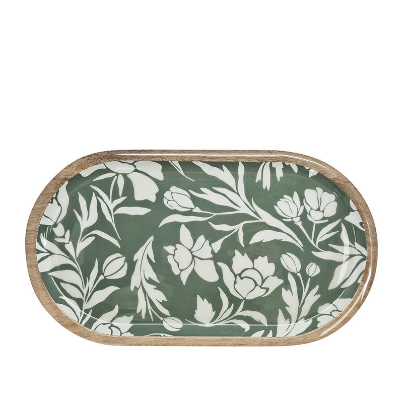 JASMINE OVAL SERVING TRAY - FOREST