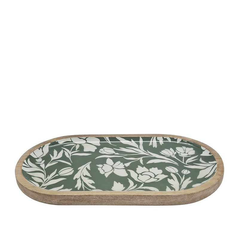 JASMINE OVAL SERVING TRAY - FOREST