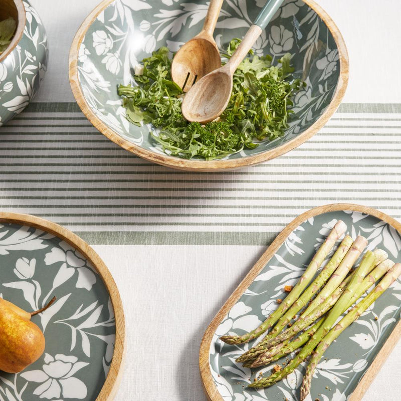 JASMINE OVAL SERVING TRAY - FOREST