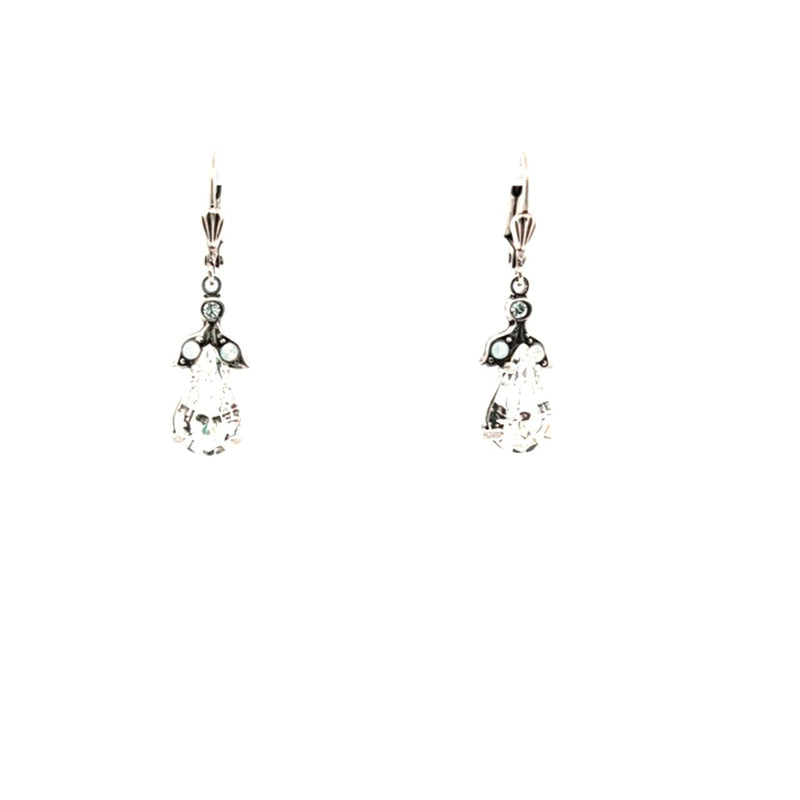 AU BOUT DES REVES CLEAR PEAR DROP EARRINGS