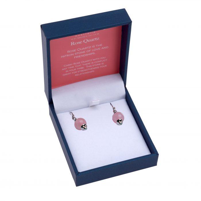 ROSE QUARTZ DROP EARRING