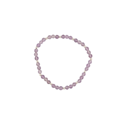PINK AMETHYST FACET 4MM GEM BRACELET