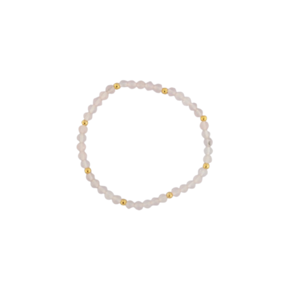 ROUND ROSE QUARTZ 4MM GEM BRACELET