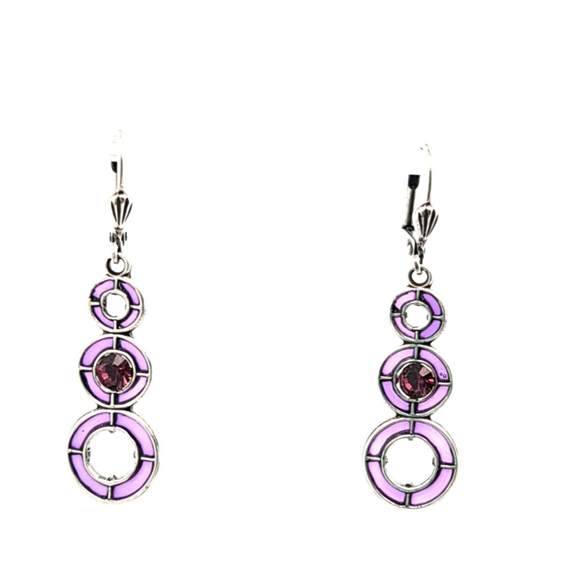 AU BOUT DES REVES PURPLE CIRCLE DROP EARRINGS