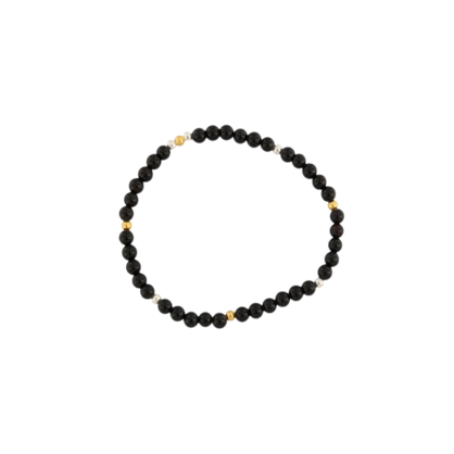 ROUND BLACK SPINEL 4MM GEM BRACELET