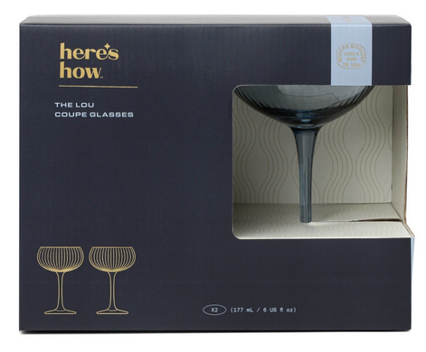 THE LOU COUPE GLASS - SET OF TWO - BLUE