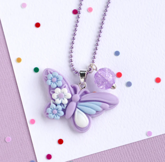 LAVENDAR BUTTERFLY NECKLACE