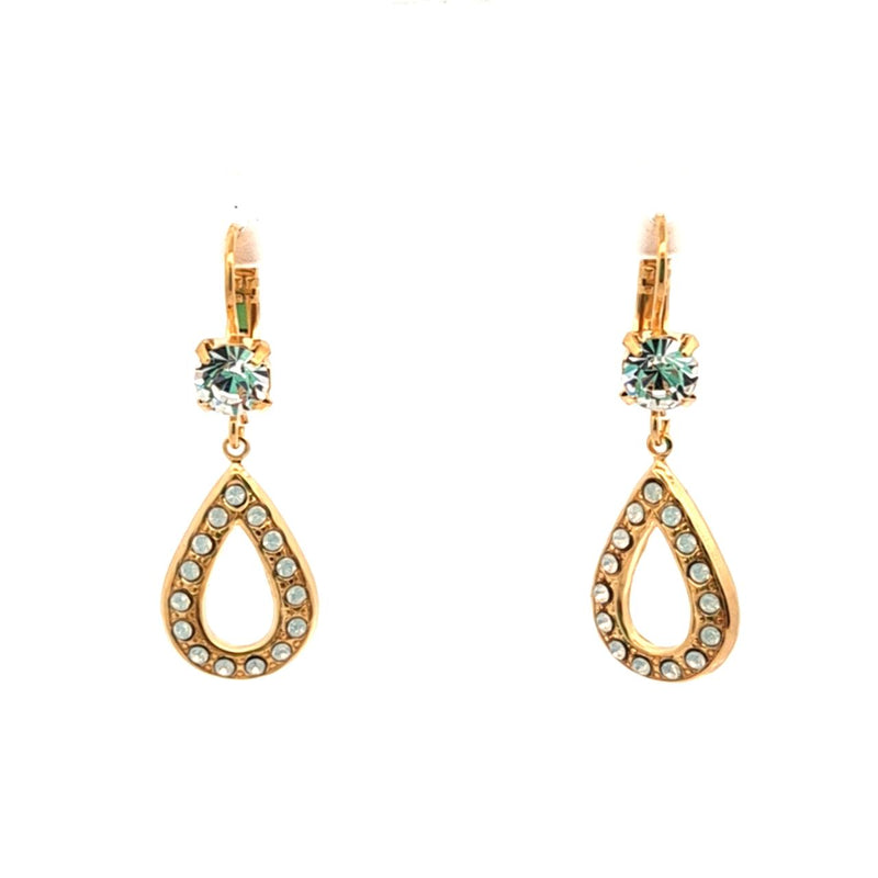 AU BOUT DES REVES GOLD PLATED CLEAR DROP EARRINGS