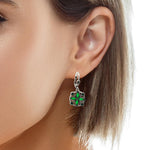 AU BOUT DES REVES GREEN DROP EARRINGS