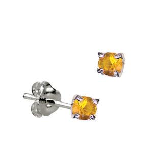 STERLING SILVER CRYSTAL BIRTHSTONE EARRING - NOV
