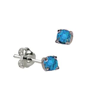STERLING SILVER CRYSTAL BIRTHSTONE EARRING - DEC
