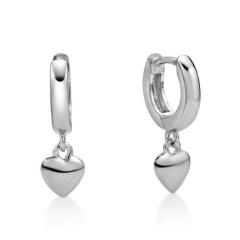 STERLING SILVER HUGGIE WITH DANGLE HEART