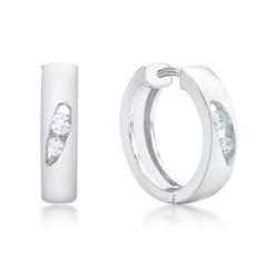 STERLING SILVER CUBIC ZIRCONIA SET HUGGIES