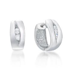 STERLING SILVER CUBIC ZIRCONIA SET HUGGIE