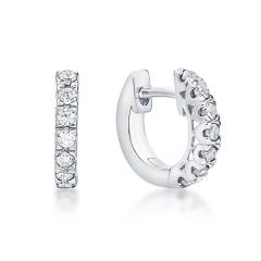 STERINGS SILVER CUBIC ZIROCONIA SET 13MM HUGGIE