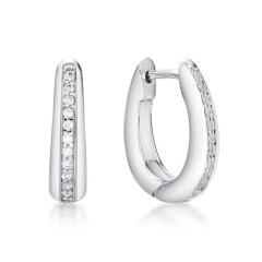 STERLING SILVER CUBIC ZIRCONIA SET HUGGIES