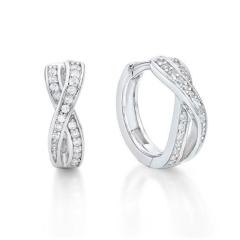 STERLING SILVER CUBIC ZIRCONIA SET HUGGIES