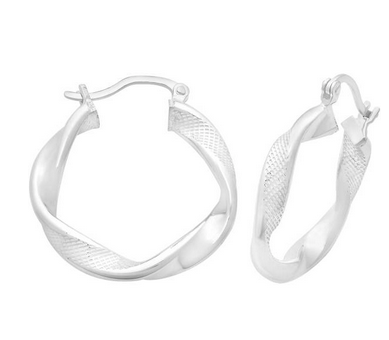 STERLING SILVER TWIST HOOPS