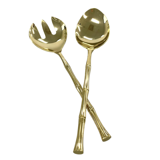 GOLD BAMBOO SALAD SERVERS