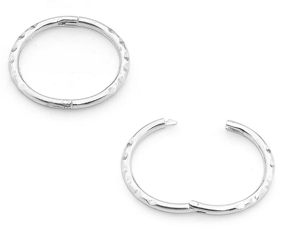 STERLING SILVER FACETED SLEEPER - 12MM