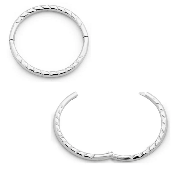 DIAMOND TWIST STERLING SILVER SLEEPER 14MM