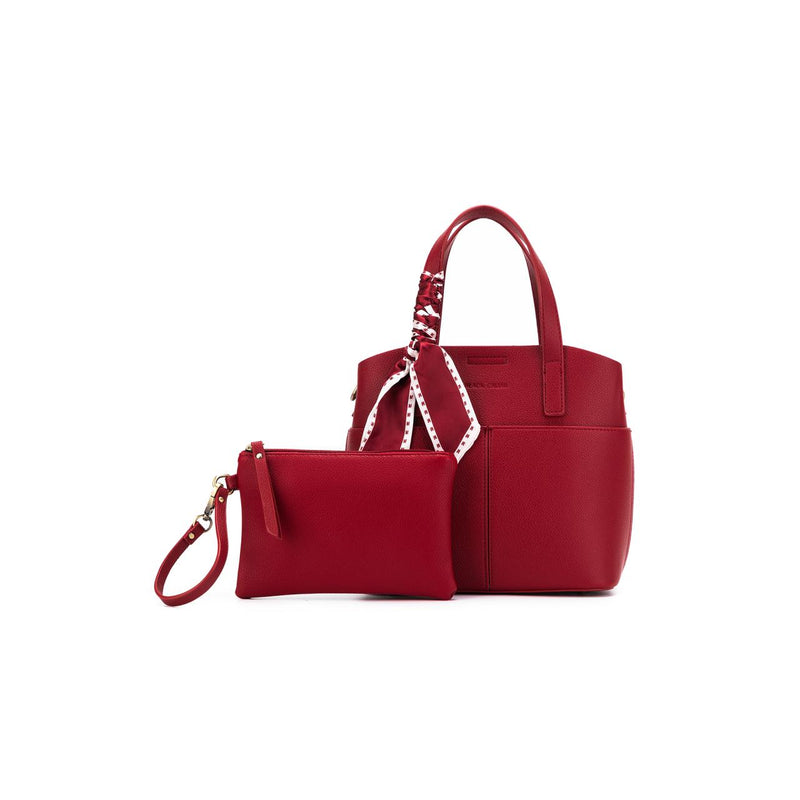 AMELIE DEEP RED 2 PIECE TOP  HAND BAG
