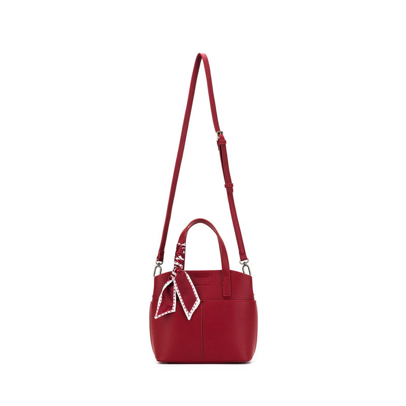 AMELIE DEEP RED 2 PIECE TOP  HAND BAG