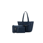 DEEP NAVY 3 PIECE HANDBAG TOTE