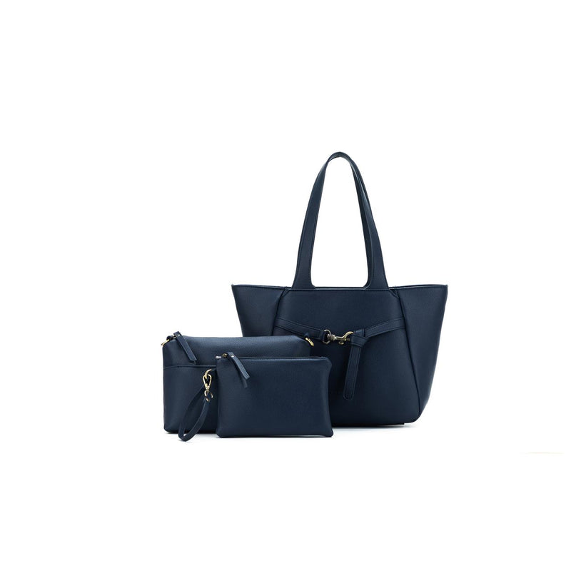 DEEP NAVY 3 PIECE HANDBAG TOTE