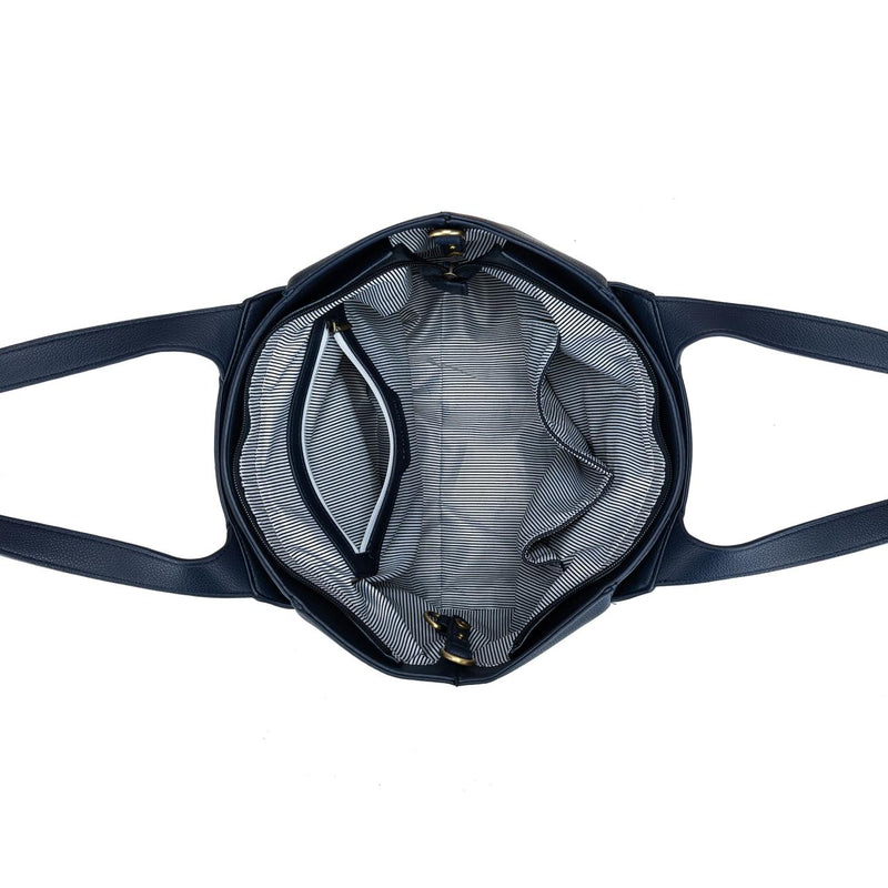 DEEP NAVY 3 PIECE HANDBAG TOTE