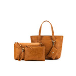 TAN 3 PIECE HANDBAG