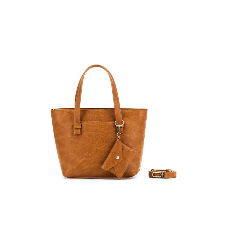 TAN 3 PIECE HANDBAG