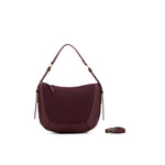 BURGANDY SUEDETTE TOP HANDLE HANDBAG